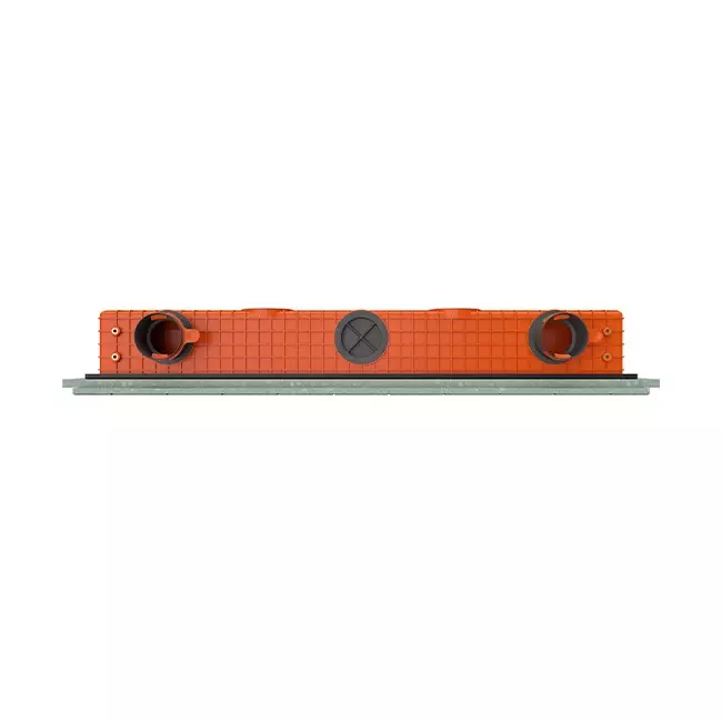 Ergovent verputzbarer rahmenloser Schlitzdurchlass 1000 mm mit Anschlussdurchmesser 90 mm - Profil