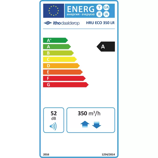 Itho Daalderop WRG HRU 350 ECO LR RFT Tiefbau 350m3/h