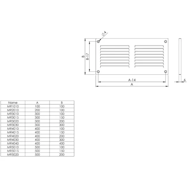 Metallgitter 400x150mm grau - MR4015P