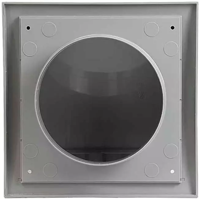 Fassadengitter Kunststoff mit Rückschlagventil 190x190 mm durchmesser 125 mm grau - ND12FVP