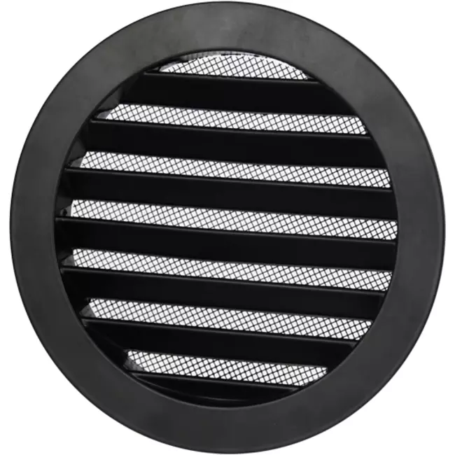 Aluminium Außenluft Mauer/Wand-gitter rund-Ø 150mm-schwarz