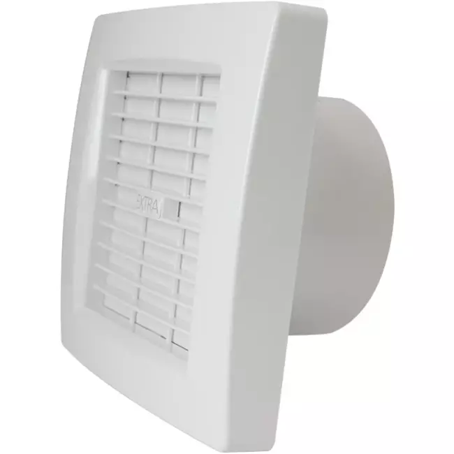 Badezimmerventilator Ø 120 mm, weiß, mit automatischer Absperrklappe und Zeitschaltuhr – Luxusmodell X120ZT