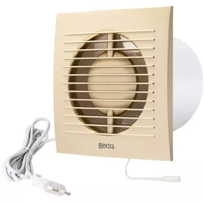 Badlüfter Ø 100 mm Gold mit Zugschnur und Stecker - EE100WPG
