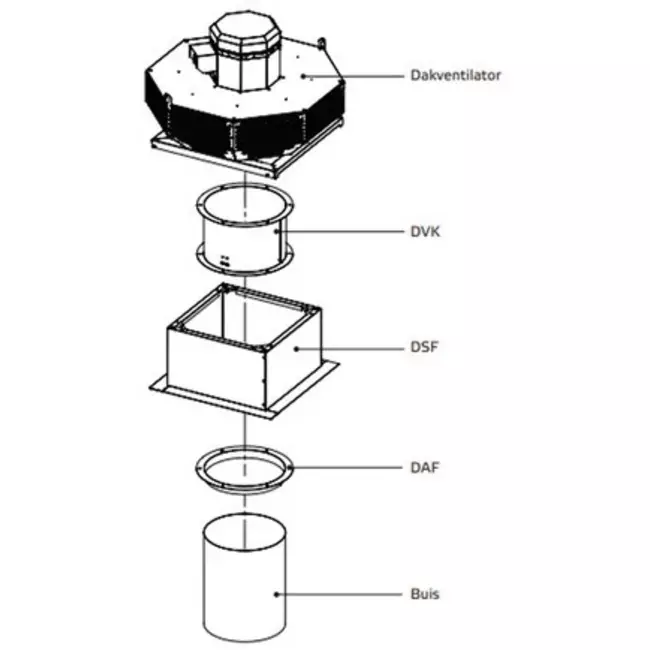 Dachventilator vertikales Metall - DVL 560 D4 RK 01