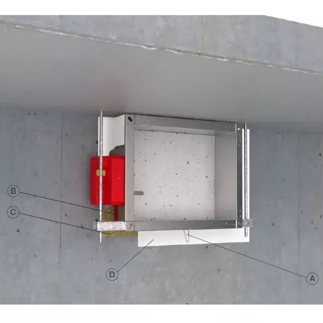 Brandschutzklappe rechteckig Handbetrieb - E-FD25 450x200 R