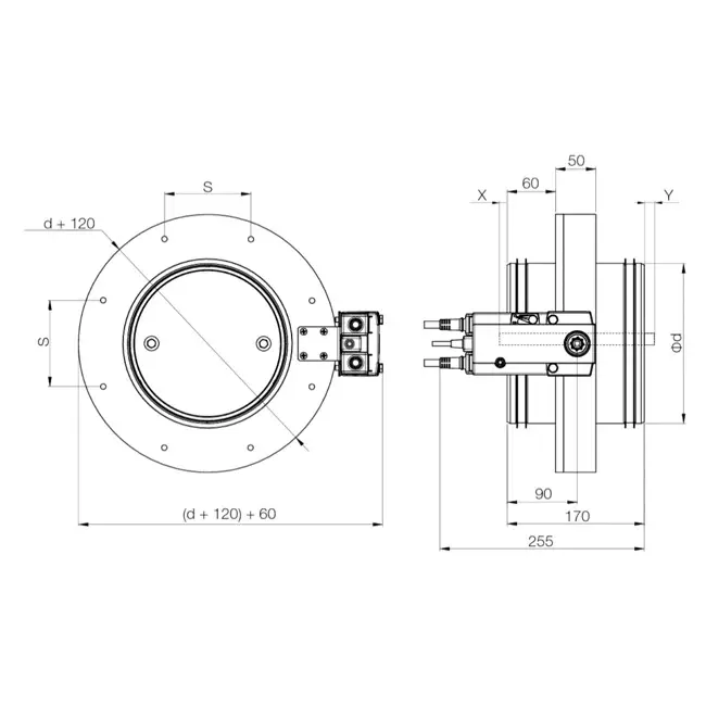 Brandschutzklappe rund kompakt 315 mm Servomotor 24V - E-FDC DD M24 D315