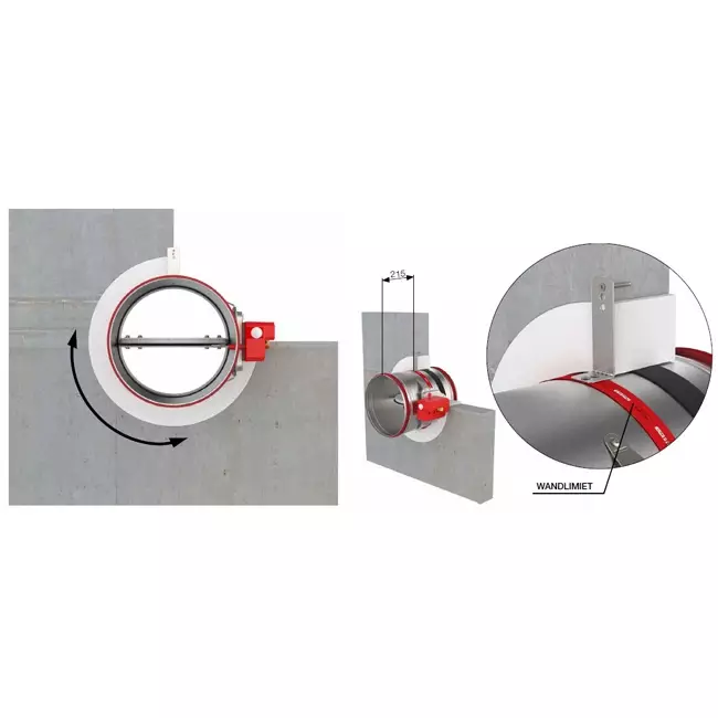 Brandschutzklappe rund 450 mm manuell betätigt - E-FDC40 D450 R