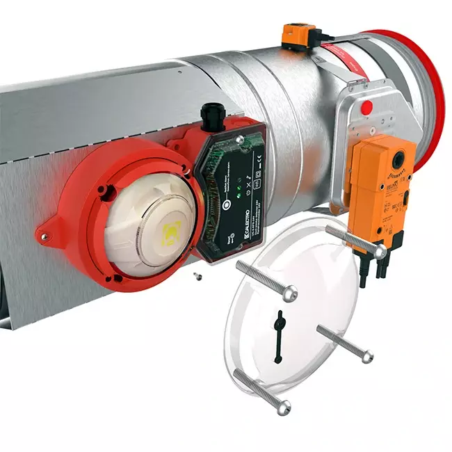Rauchsensor 24V für runde Brandschutzklappe 710 mm - E-FDC A SSA D710 24