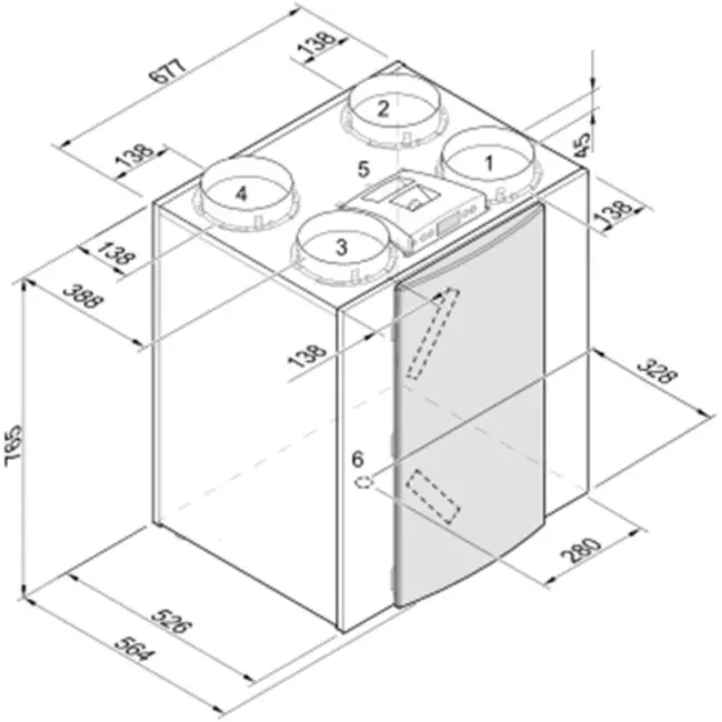 Brink Renovent Excellent 300 kontrollierte Wohnraumlüftung 4/0 Links