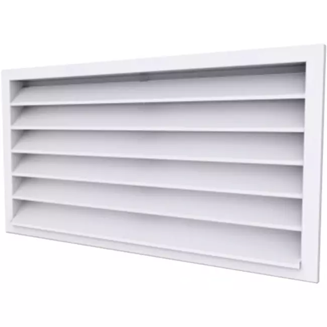 Außenwanddurchlässe 800x500 Aluminium mit feststehenden Lamellen - RAL 9003