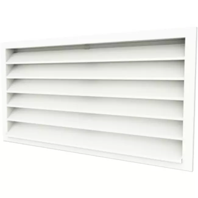 Außenwanddurchlässe 600x500 Aluminium mit feststehenden Lamellen - RAL 9010