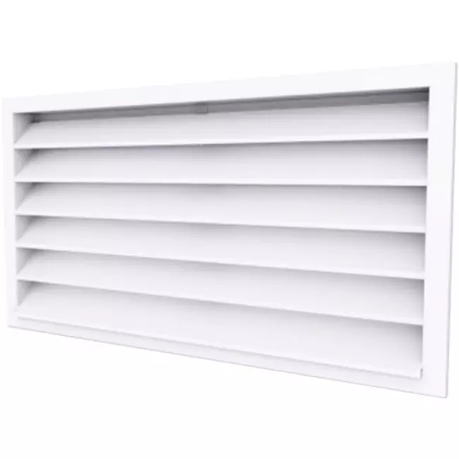 Außenwanddurchlässe 800x600 Aluminium mit feststehenden Lamellen - RAL 9016
