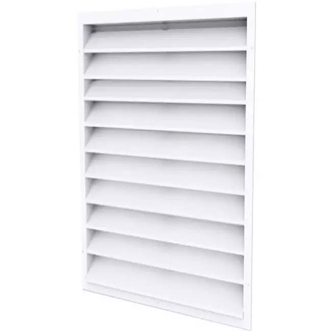 Außenwanddurchlässe 200x300 Aluminium mit feststehenden Lamellen - RAL 9003