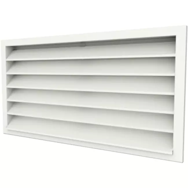 Außenwanddurchlässe 800x500 Aluminium mit feststehenden Lamellen