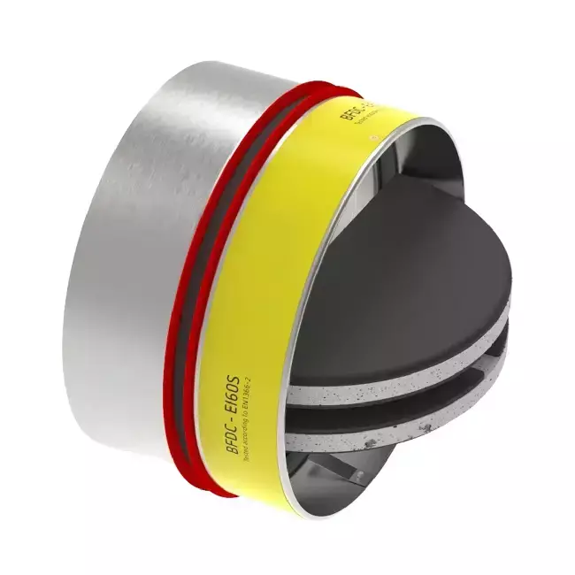 Brandschutzklappe rund 125mm mit Lüftungsventil - E-BFDC V EI60S D125