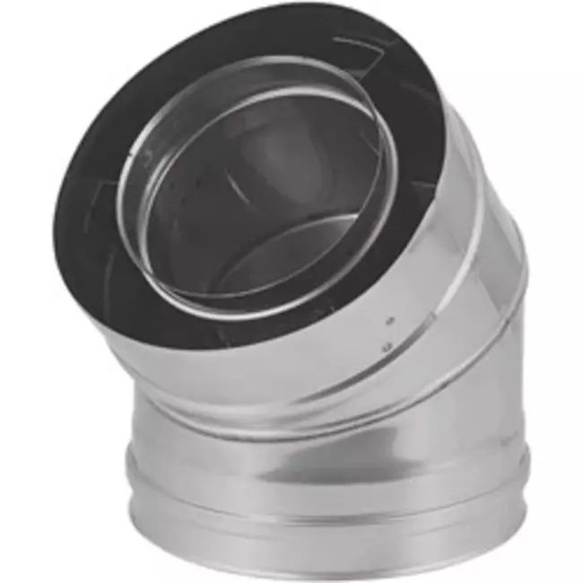 Konzentrischer Durchmesser 100 - 150 mm Biegung 45 gr I316L/I304 (D0,5/0,6) (inkl. Dichtungsgummi Innenrohr)