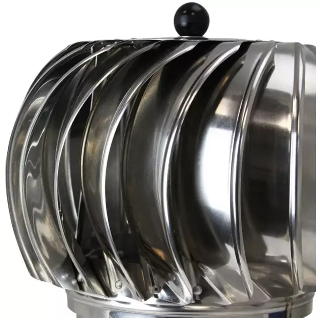 Windbetriebener Dachventilator Edelstahl mit Haube inkl. Dachplatte - 180m³/h