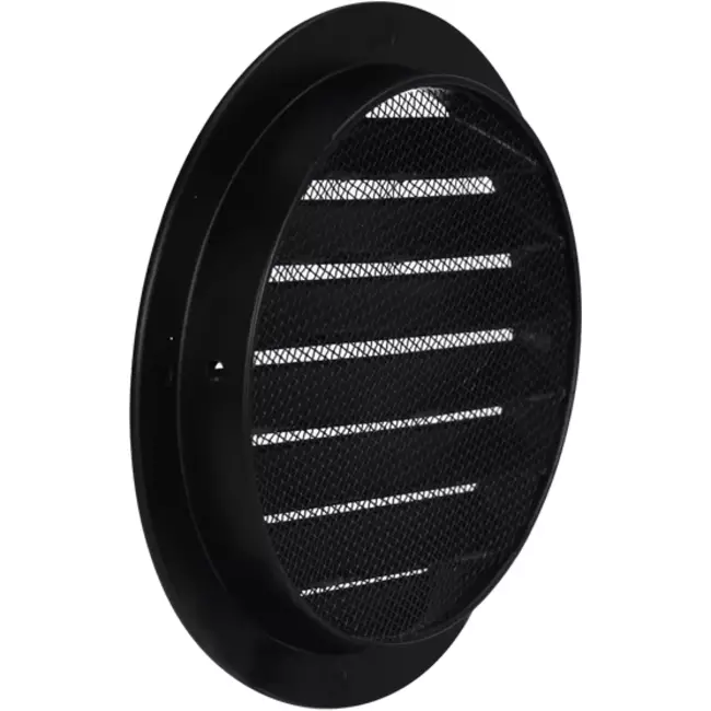 Aluminium Außenluft Mauer/Wand-gitter rund-Ø 150mm-schwarz