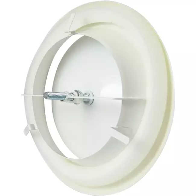 Zuluft Tellerventil Metall Ø 160 RAL 9010 mit Klemmfedern DVSC-P160