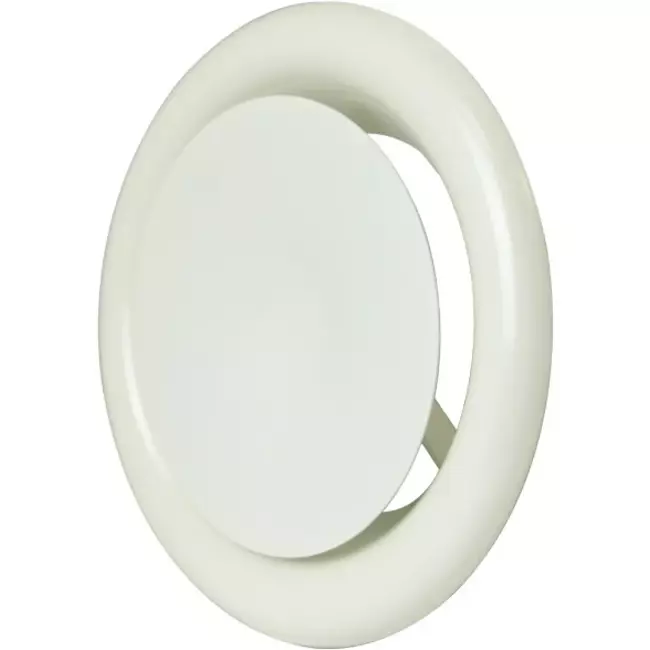 Zuluft Tellerventil Metall Ø 160 RAL 9010 mit Klemmfedern DVSC-P160