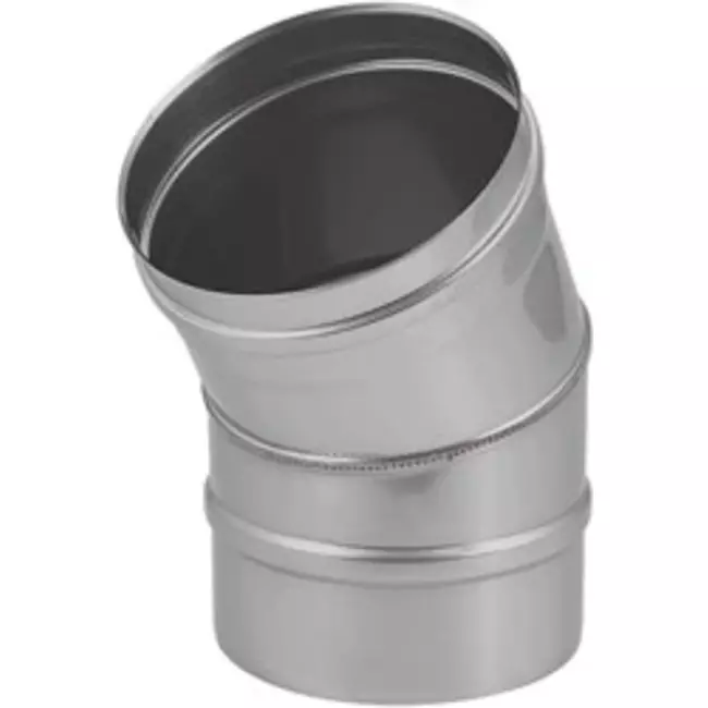 Ofenrohr Ø 600 mm Edelstahl einwandig gebogen 30°