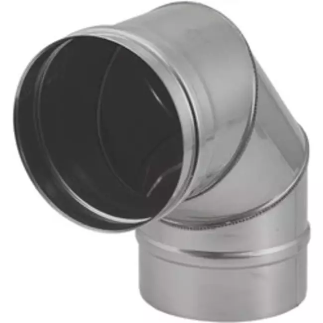 Ofenrohr Ø 550 mm Edelstahl einwandig gebogen 87°