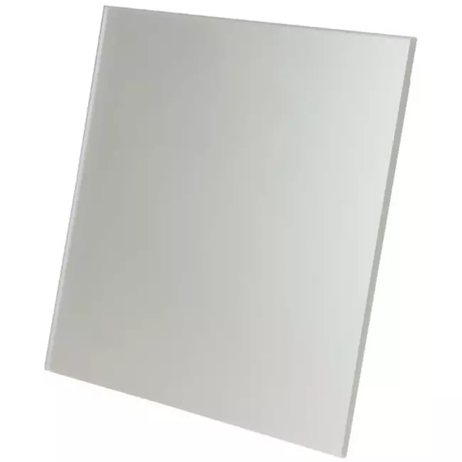 Badezimmerventilator Ø 100 mm mit Zeitschaltuhr und Einschaltverzögerung – Glasfront in Satin-Silber