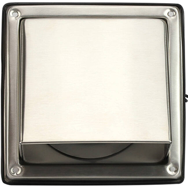 Edelstahl-Frontgitter 150 mm mit Rückschlagklappe für hohen Lufteintritt - EL-SS-BD150 SS