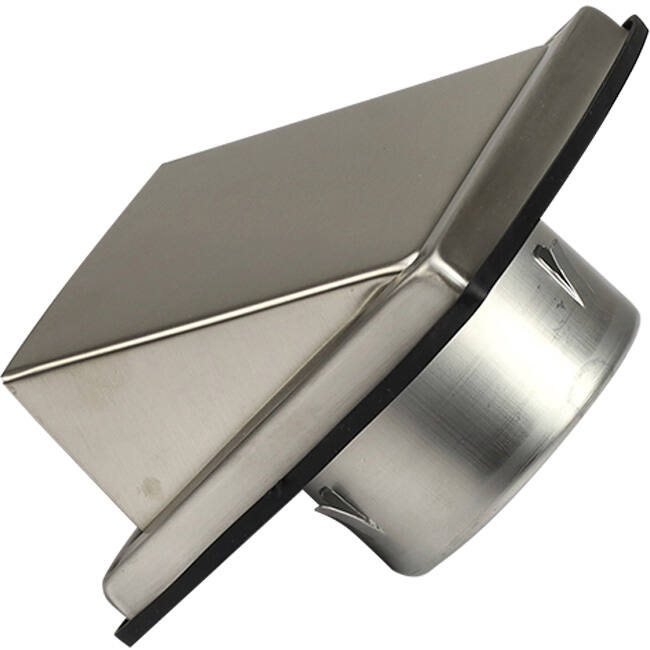 Edelstahl-Frontgitter 150 mm mit Rückschlagklappe für hohen Lufteintritt - EL-SS-BD150 SS