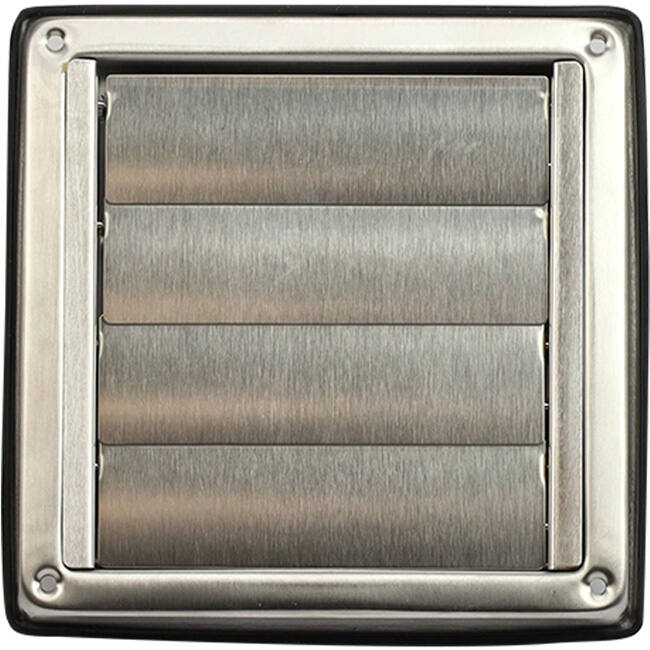 Edelstahl-Frontgitter 125mm mit beweglichen hohen Ansauglamellen - EL-SS-OP125 SS
