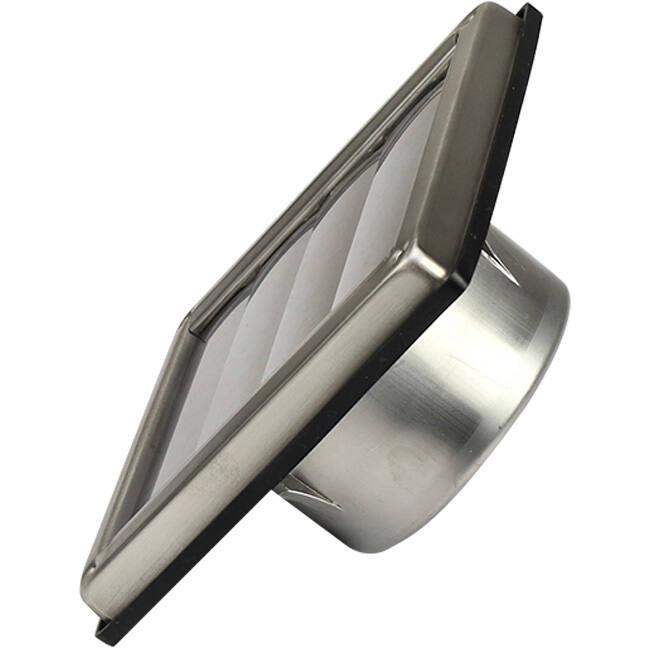 Edelstahl-Frontgitter 125mm mit beweglichen hohen Ansauglamellen - EL-SS-OP125 SS