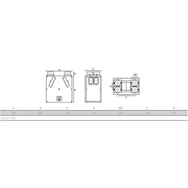 Vent-Axia Sentinel Kinetic F - Rechts - 280m³/h 150Pa