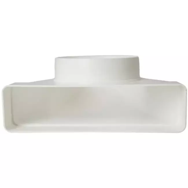 Bogen 90° Flachkanal nach Rohr Ø125mm Kunststoff Vertikal KLD25-125