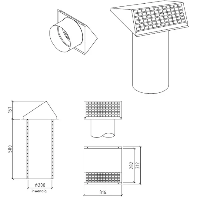 Thermoduct Wanddurchführung 200 mm