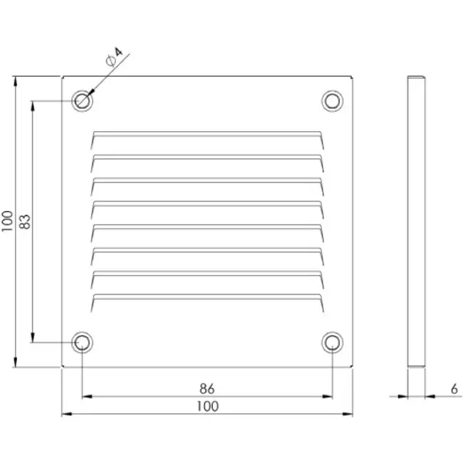 Metallgitter 100x100mm braun - MR1010B