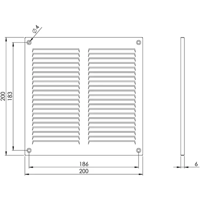 Metallgitter 200x200mm weiß - MR2020
