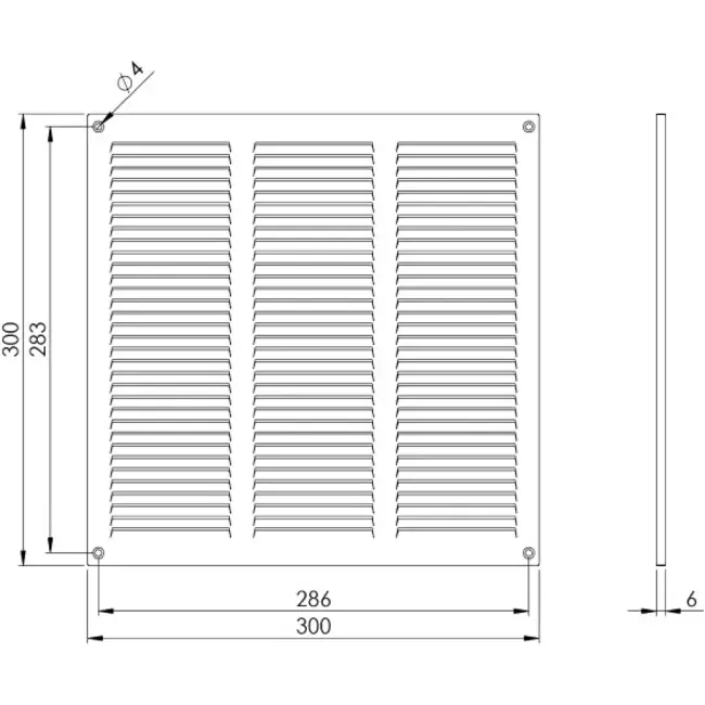 Metallgitter 300x300mm Zink - MR3030Zn