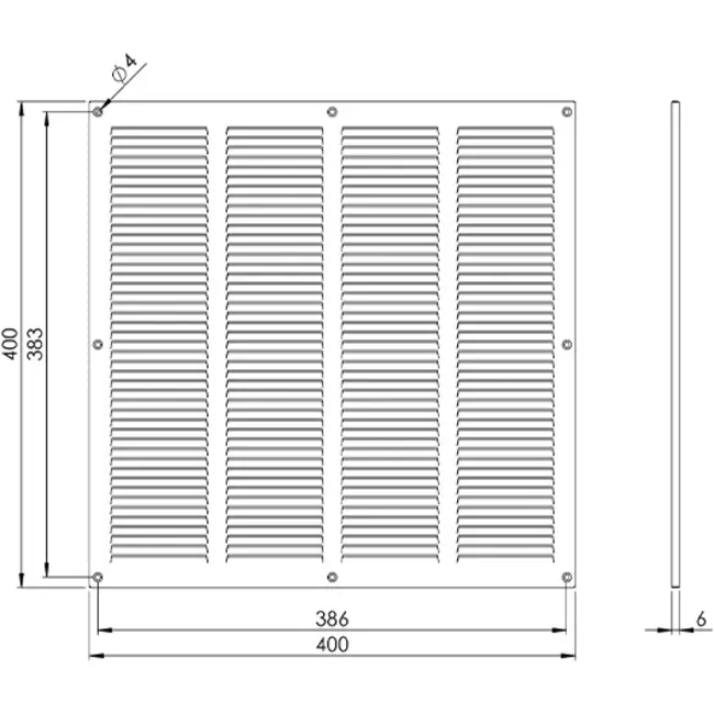 Metallgitter 400x400mm weiß - MR4040