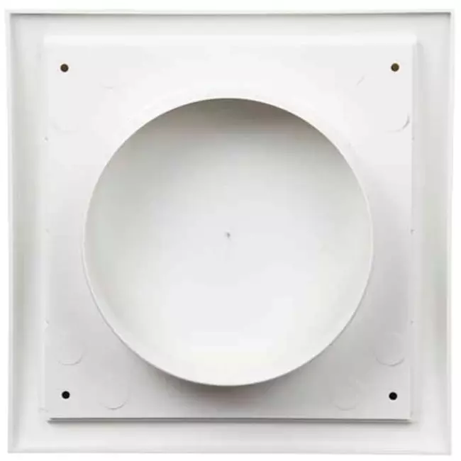 Fassadengitter Kunststoff mit Rückschlagventil 190x190 mm durchmesser 125 mm Weiß - ND12FV