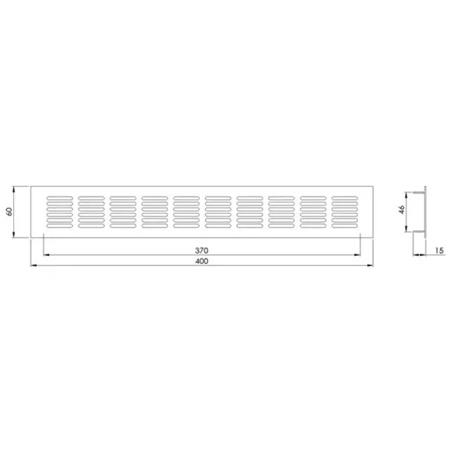 Sockelgitter Aluminium Silber 400x60mm RA640S