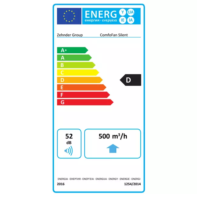 Zehnder ComfoFan Silent 460 m³/h + CO₂-Sensor – Schutzkontaktstecker