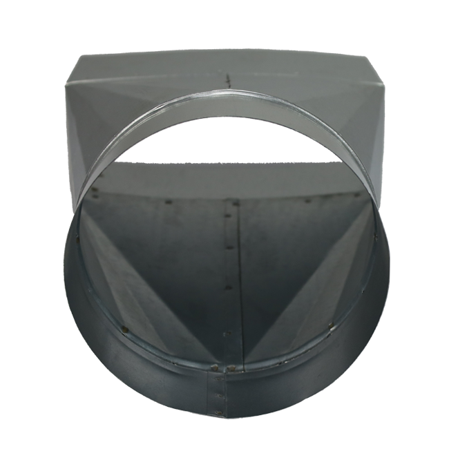 Adapter 220x80 mm auf Durchmesser 125 mm für Rohrleitungen