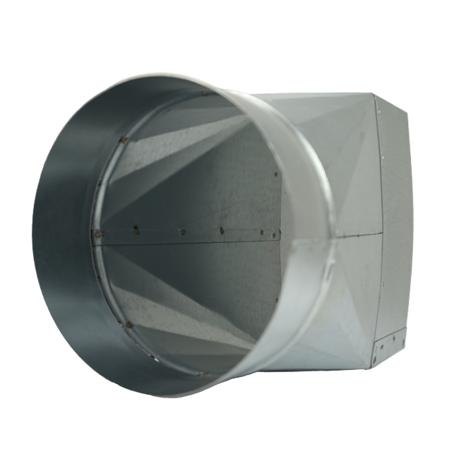 Adapter 220x80 mm auf 160 mm Durchmesser für Rohrleitungen