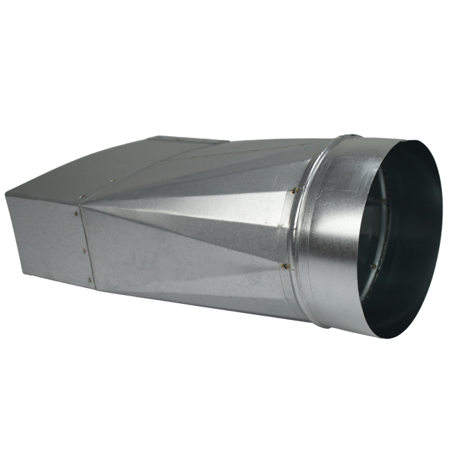 Adapter 220x80 mm auf Durchmesser 150 mm für Rohrleitungen