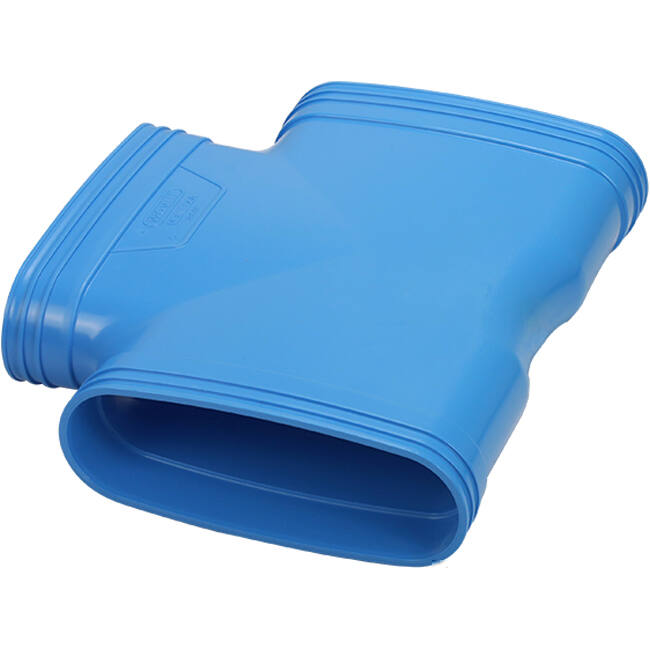 Wavin Ventiza T-Stück 90 Grad PVC oval 195x80 mm M/M/M