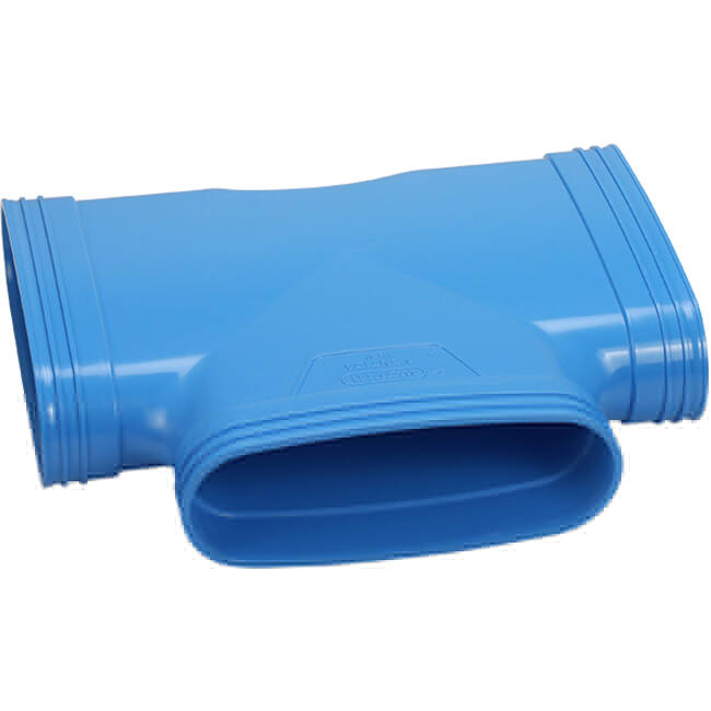 Wavin Ventiza T-Stück 90 Grad PVC oval 195x80 mm M/M/M