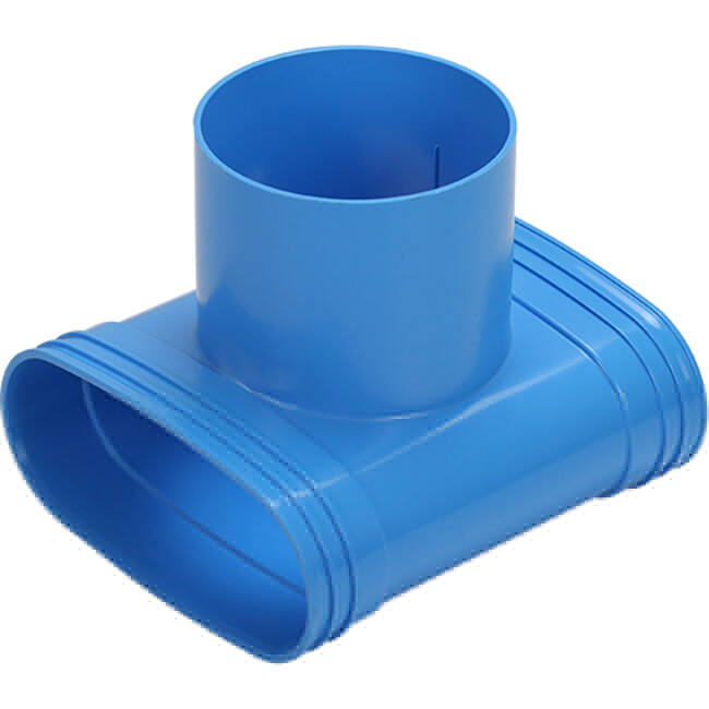 Wavin Ventiza T-Stück PVC oval 235x80 mm mit Durchmesser 160 mm M/M/M