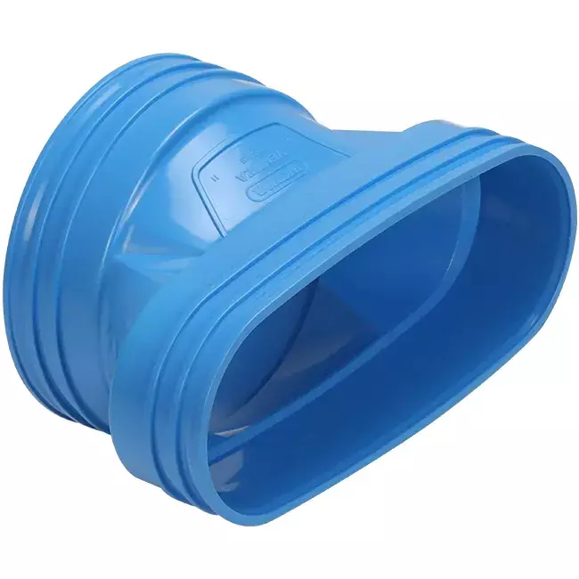 Wavin Ventiza Verlauf PVC oval 195x80 mm auf 125 mm M/M