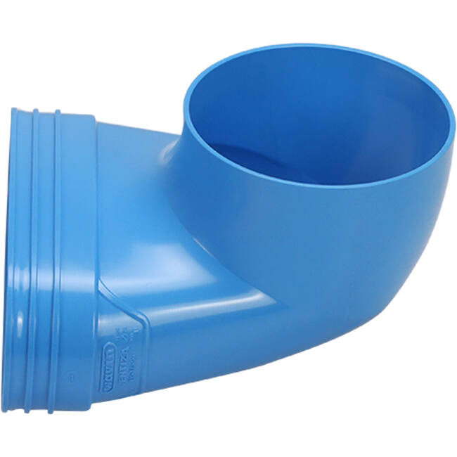 Wavin Ventiza Endstück 90 Grad PVC oval 195x80x100 mm mit Durchmesser 125 mm M/M
