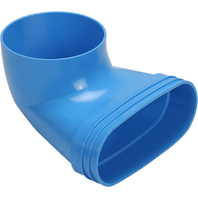 Wavin Ventiza Endstück 90 Grad PVC oval 195x80x100 mm mit Durchmesser 125 mm M/M